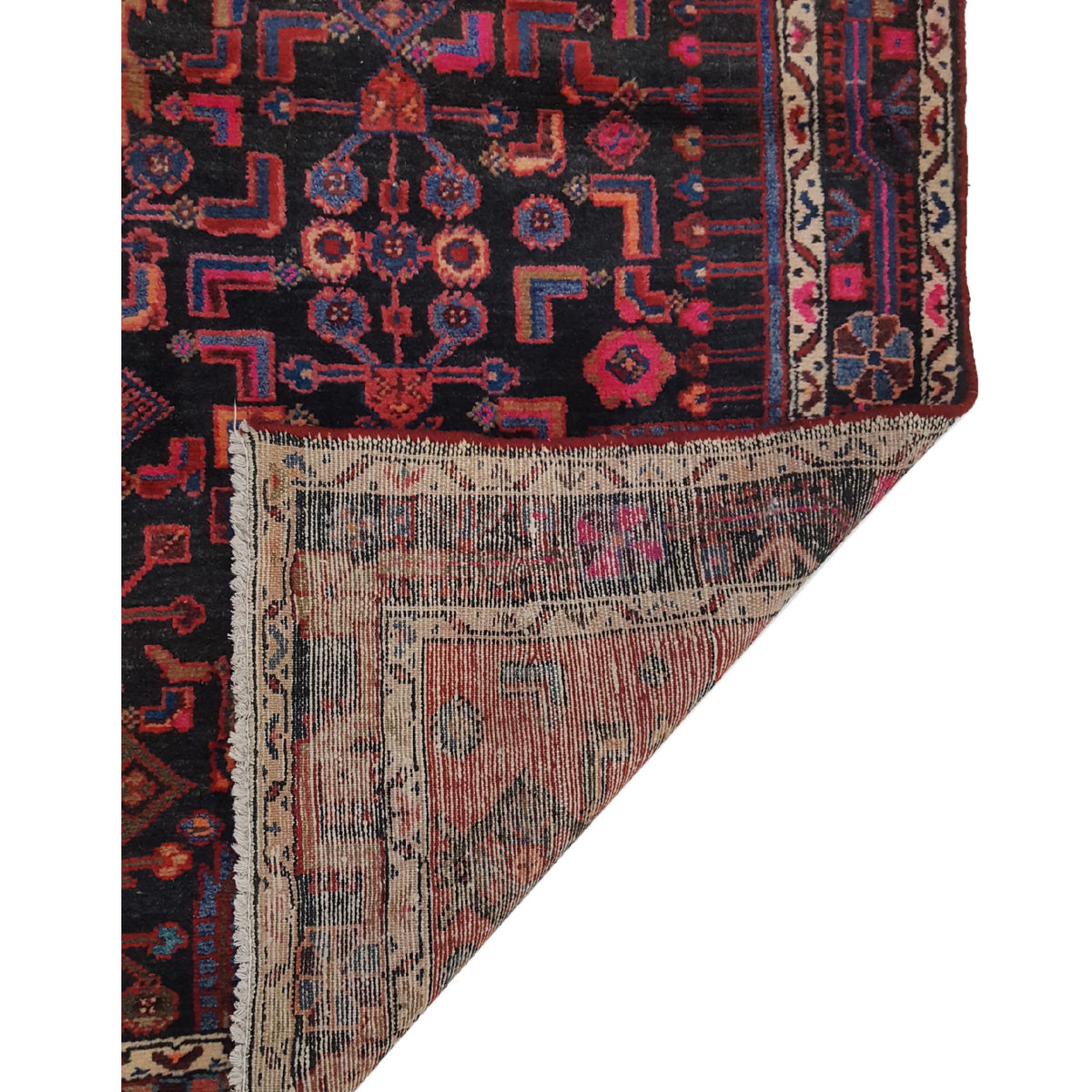 Fasa Persian 30877 Orange Navy Traditional Semi Antique Rug