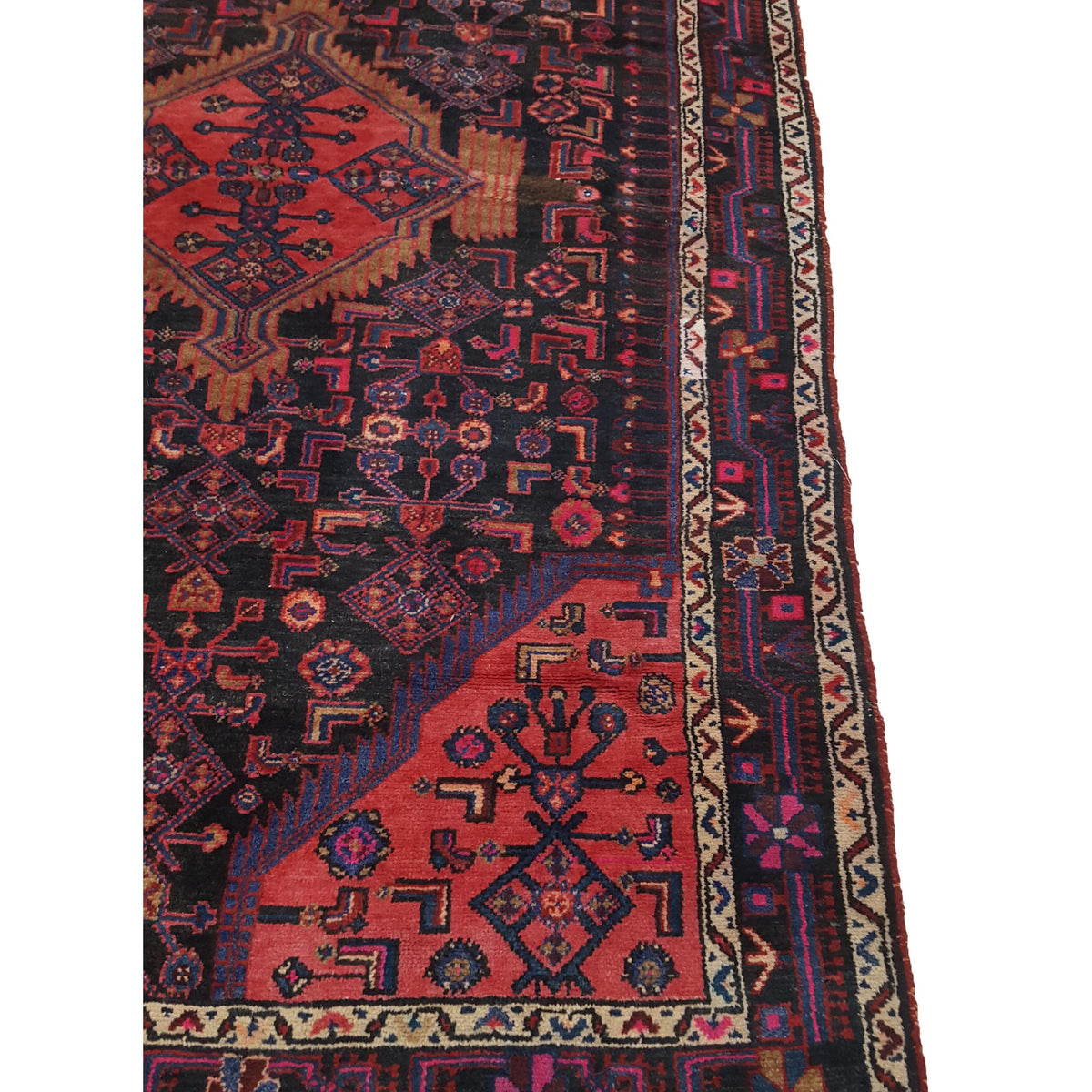 Fasa Persian 30877 Orange Navy Traditional Semi Antique Rug