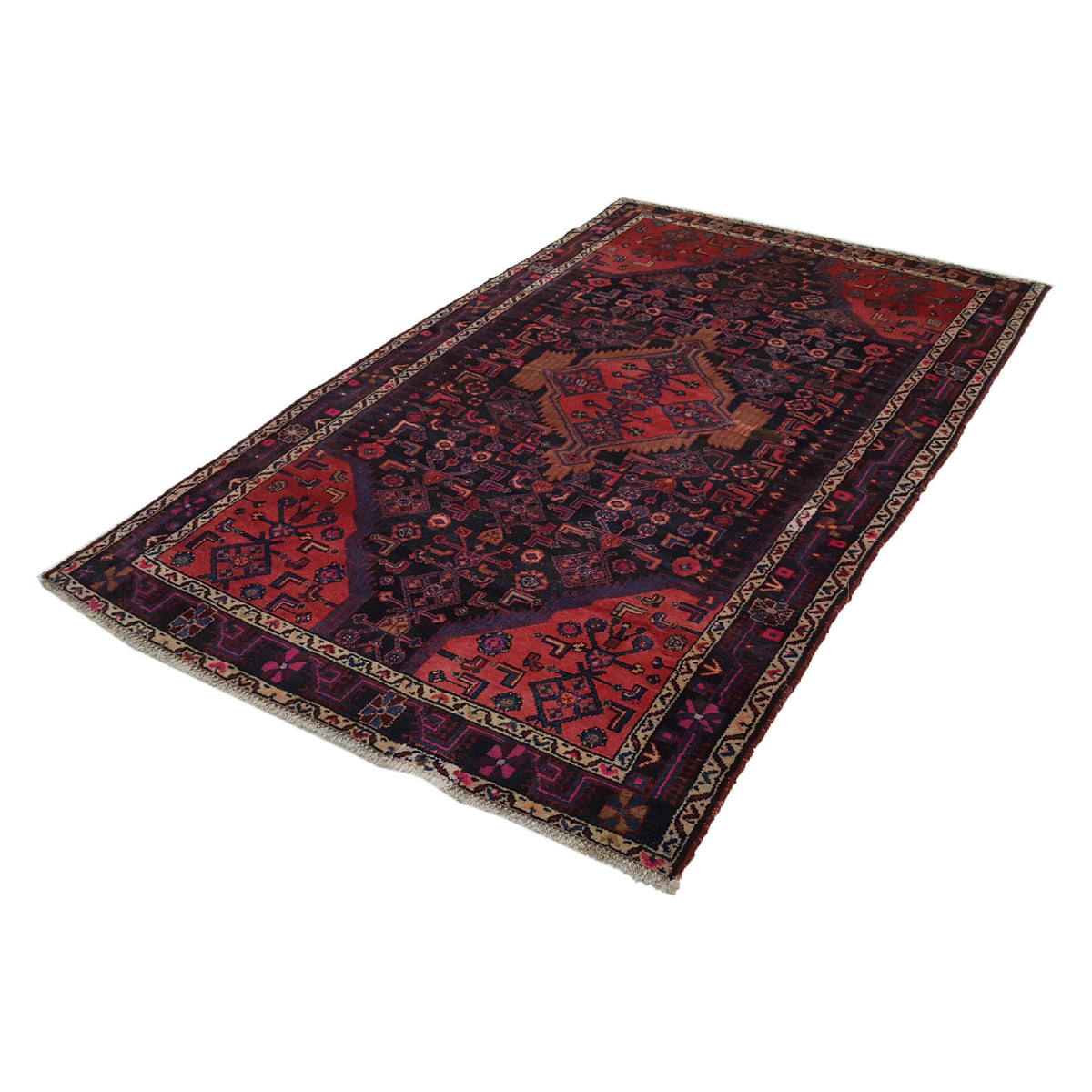 Fasa Persian 30877 Orange Navy Traditional Semi Antique Rug