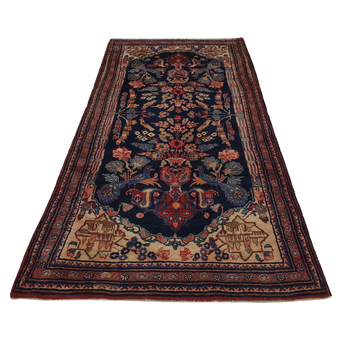 Fasa Persian 31186 Navy Red Traditional Semi Antique Rug
