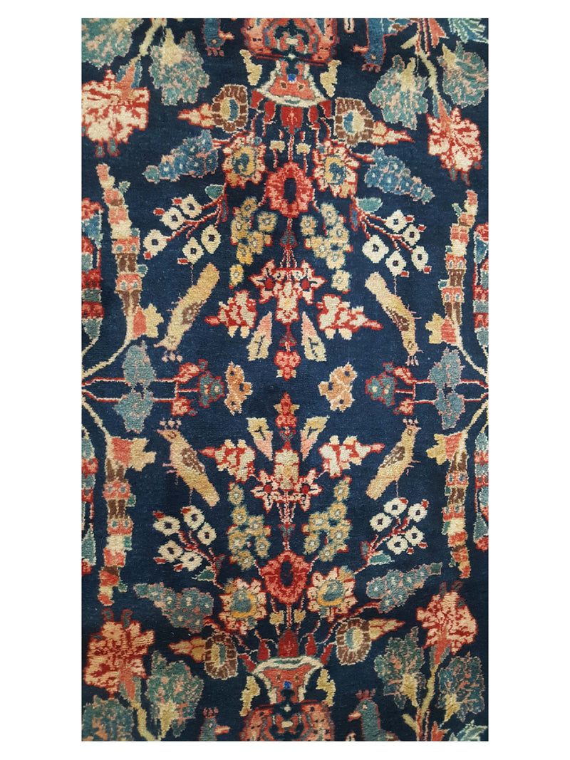 Fasa Persian 31186 Navy Red Traditional Semi Antique Rug