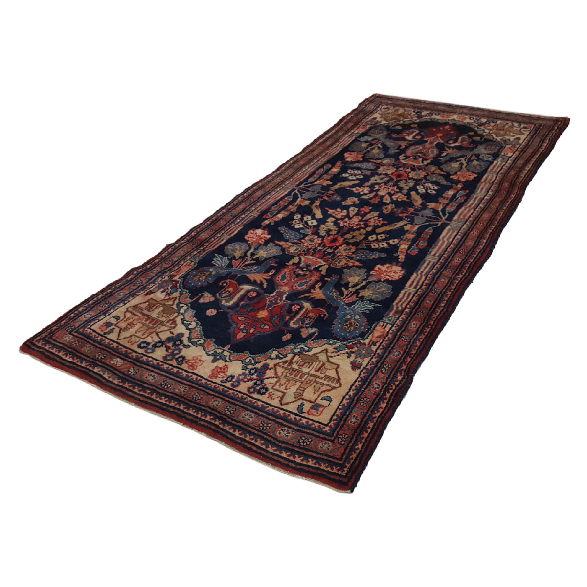 Fasa Persian 31186 Navy Red Traditional Semi Antique Rug