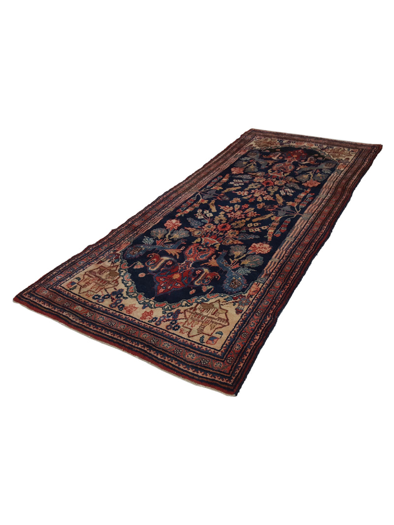 Fasa Persian 31186 Navy Red Traditional Semi Antique Rug