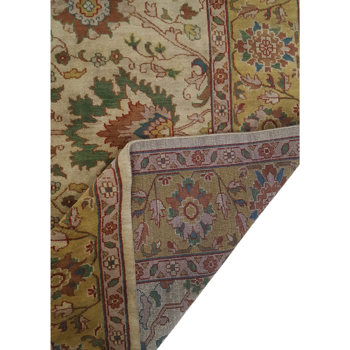 Pacific Marco 31370 Beige Green Transitional Hand Knotted Rug