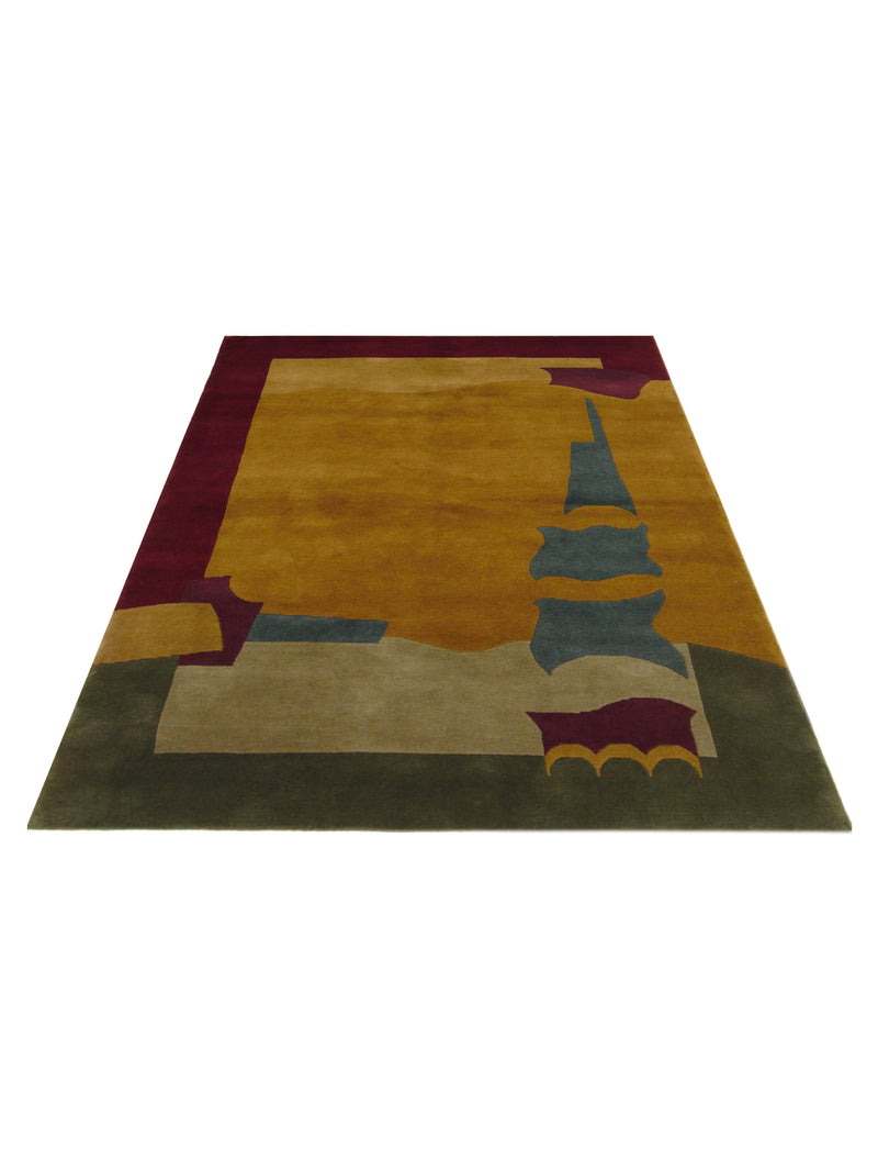 Pacific Tranquality 31906 Gold Gold Modern Hand Knotted Rug