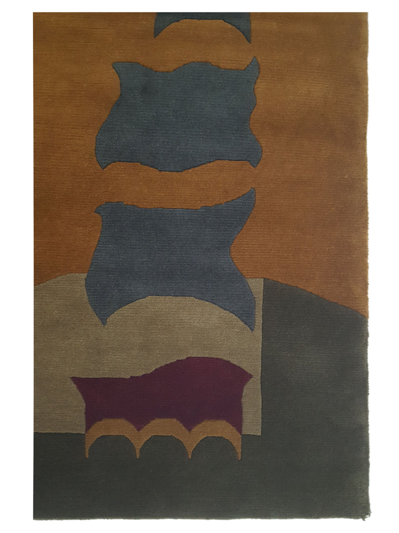 Pacific Tranquality 31906 Gold Gold Modern Hand Knotted Rug