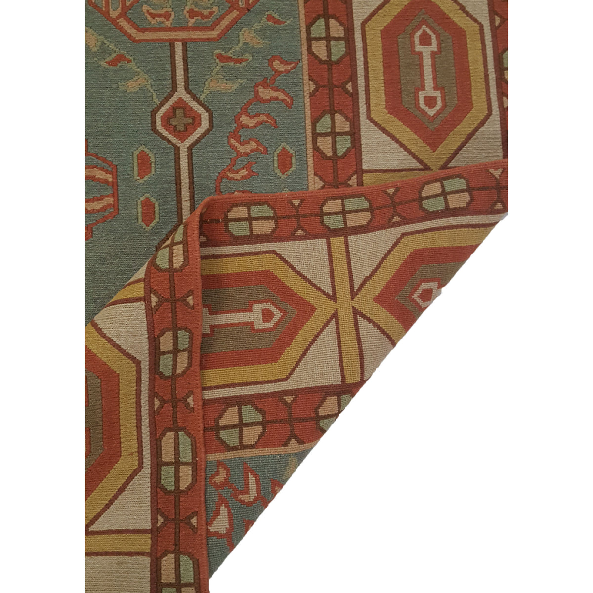 Pacific Summak-Ch 32216 Aqua Ivory Traditional Hand Knotted Rug