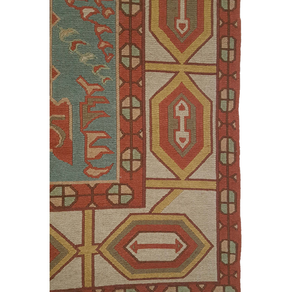 Pacific Summak-Ch 32216 Aqua Ivory Traditional Hand Knotted Rug