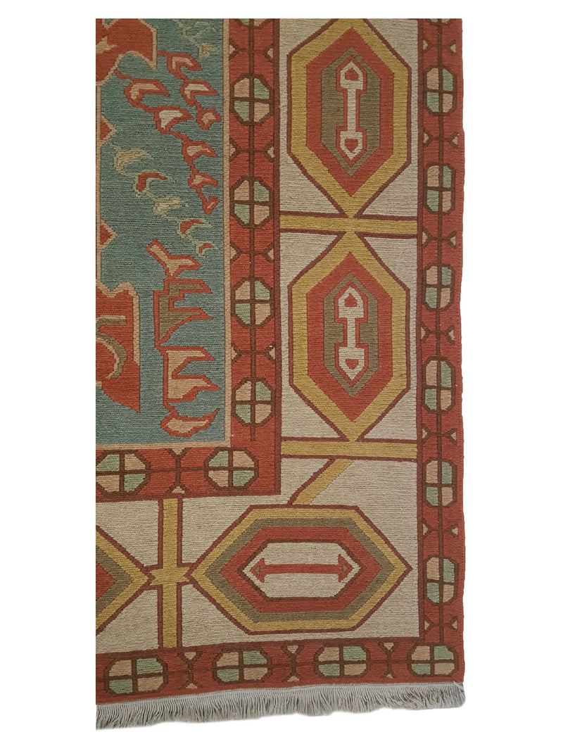 Pacific Summak-Ch 32216 Aqua Ivory Traditional Hand Knotted Rug
