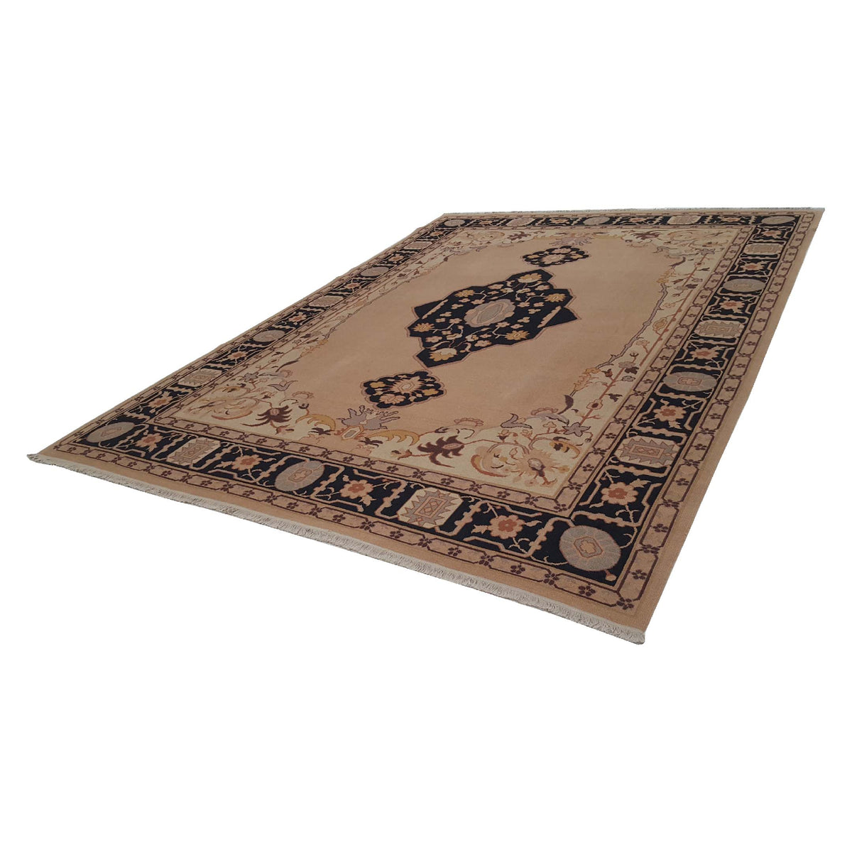 Pacific Summak 32222 Beige Black Traditional Hand Knotted Rug