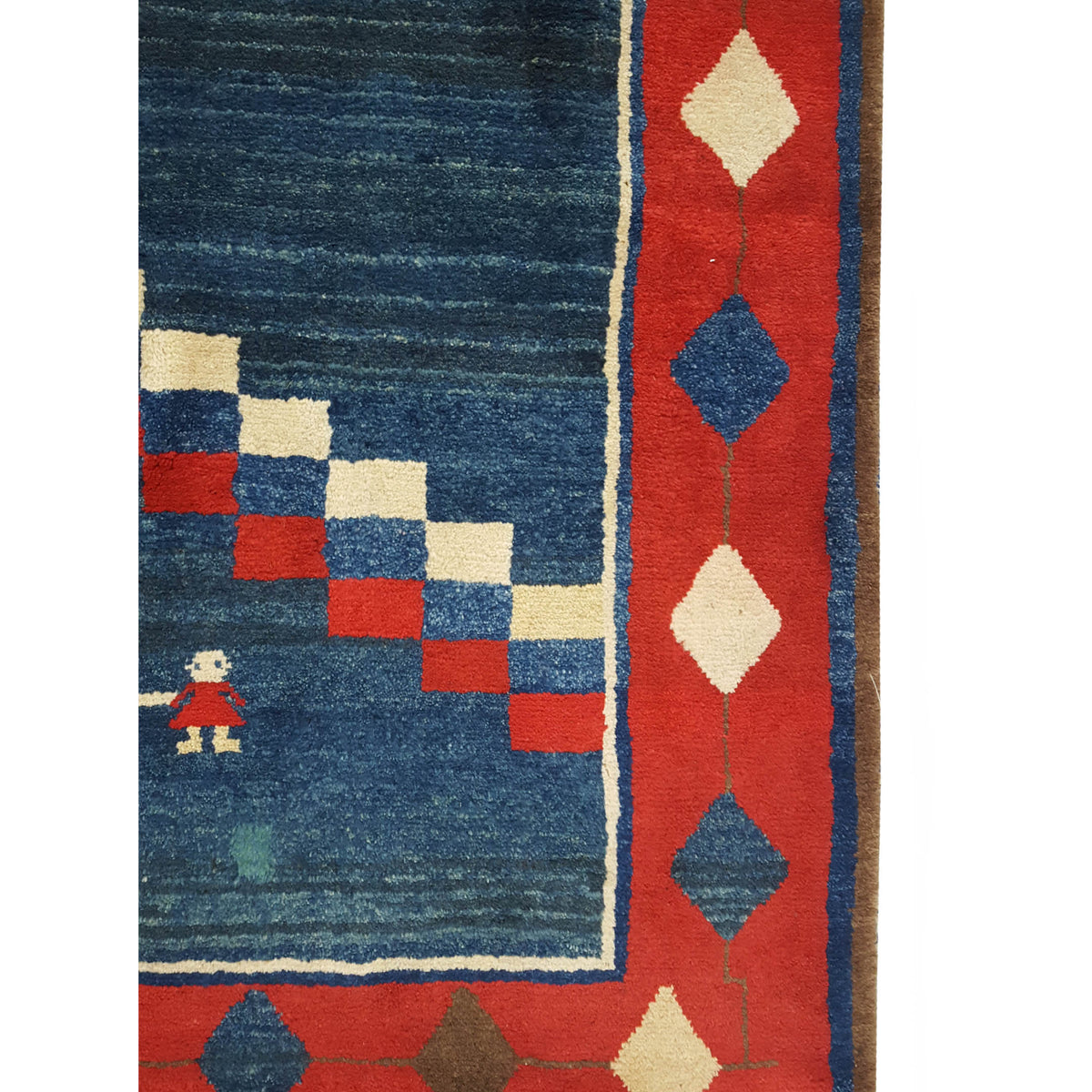 Pacific Gabbeh 32242 Blue Red Transitional Hand Knotted Rug