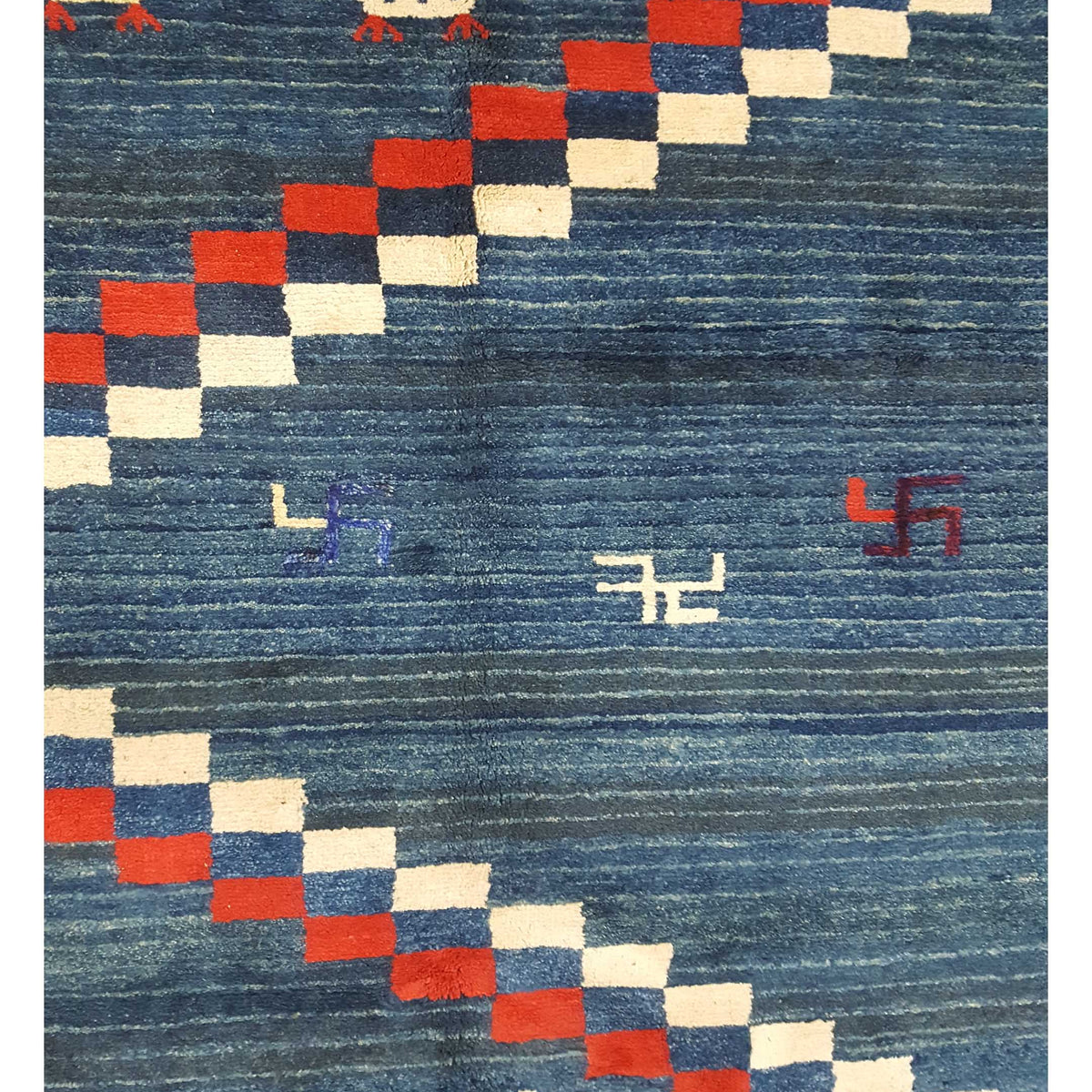 Pacific Gabbeh 32242 Blue Red Transitional Hand Knotted Rug