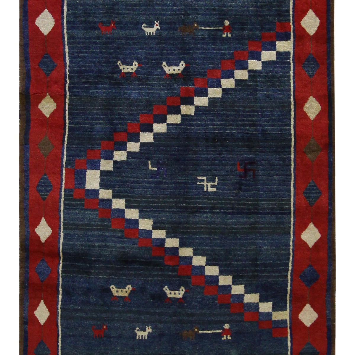 Pacific Gabbeh  Blue Red Transitional