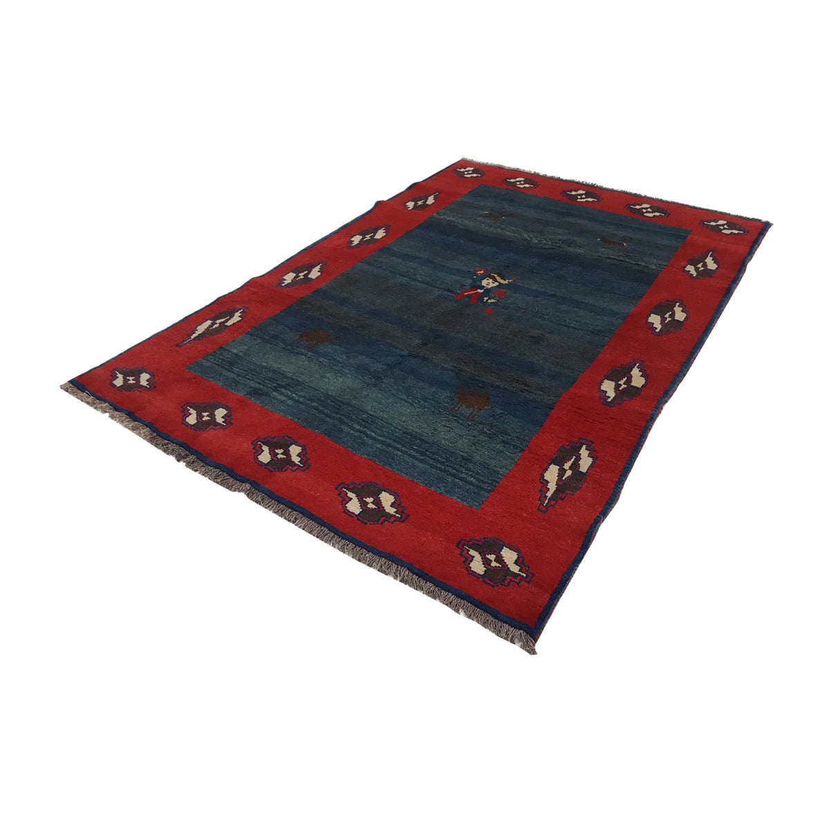 Pacific Gabbeh 32271 Blue Red Transitional Hand Knotted Rug