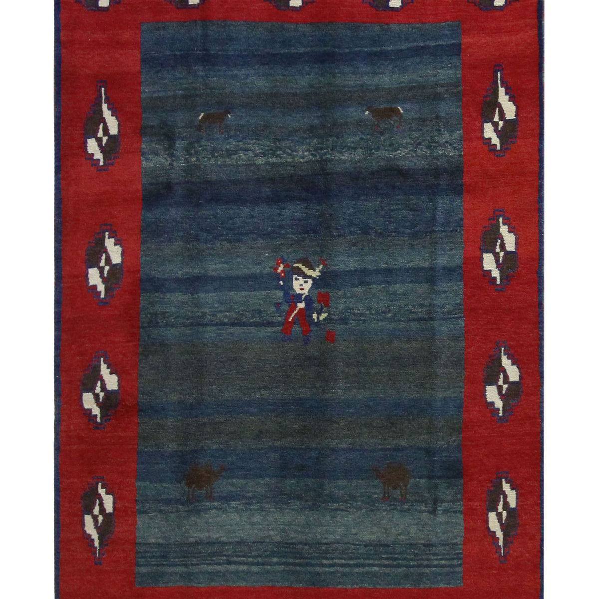 Pacific Gabbeh  Blue Red Transitional