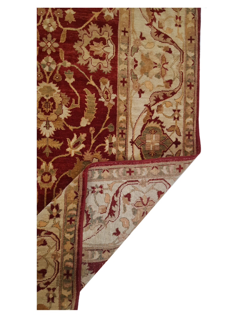Pacific Ziegler 32284 Red Ivory Transitional Hand Knotted Rug