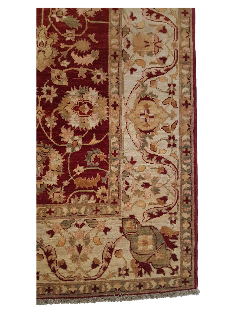 Pacific Ziegler 32284 Red Ivory Transitional Hand Knotted Rug