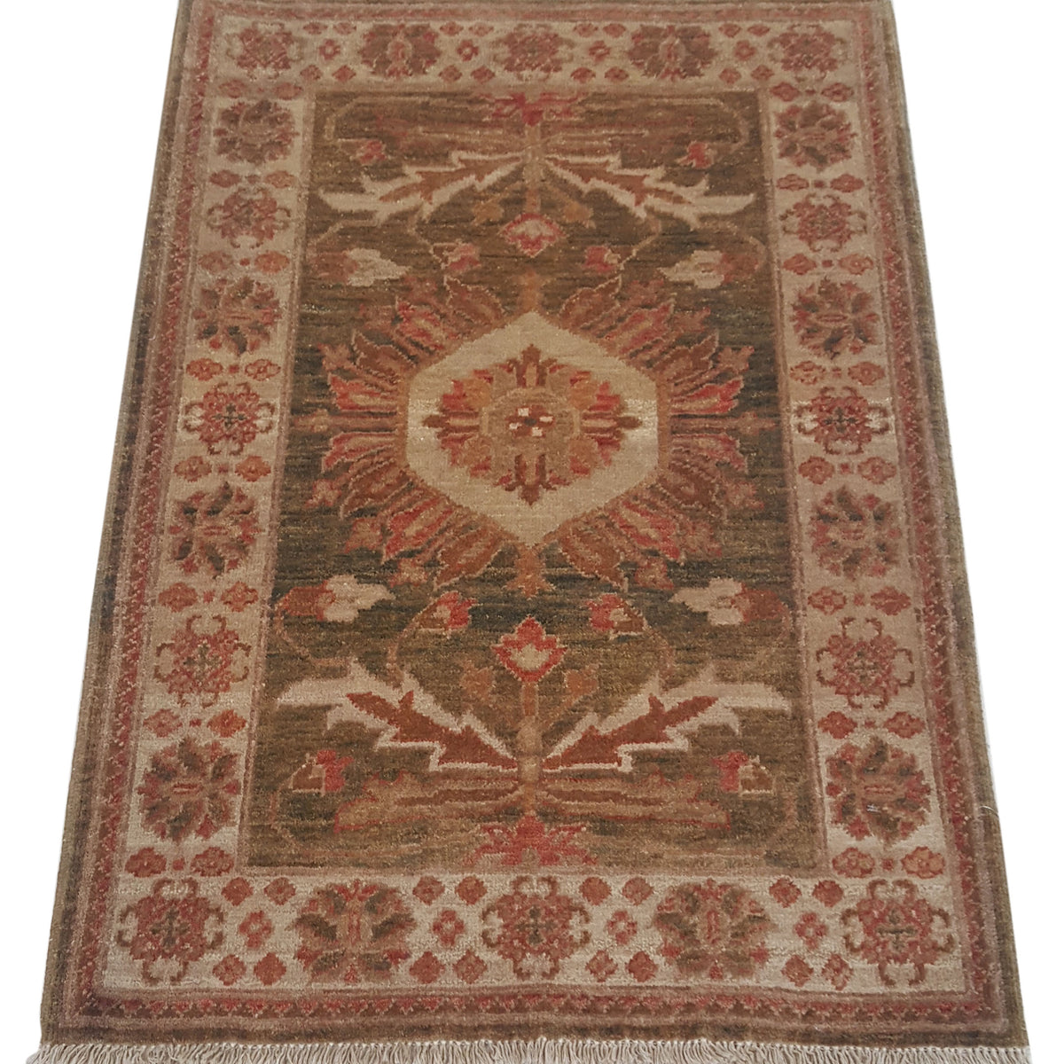 Pacific Ziegler 32323 Brown Ivory Traditional Hand Knotted Rug