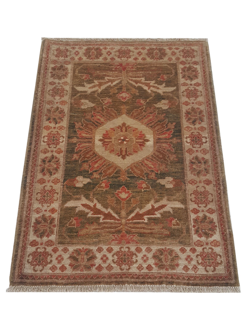 Pacific Ziegler 32323 Brown Ivory Traditional Hand Knotted Rug