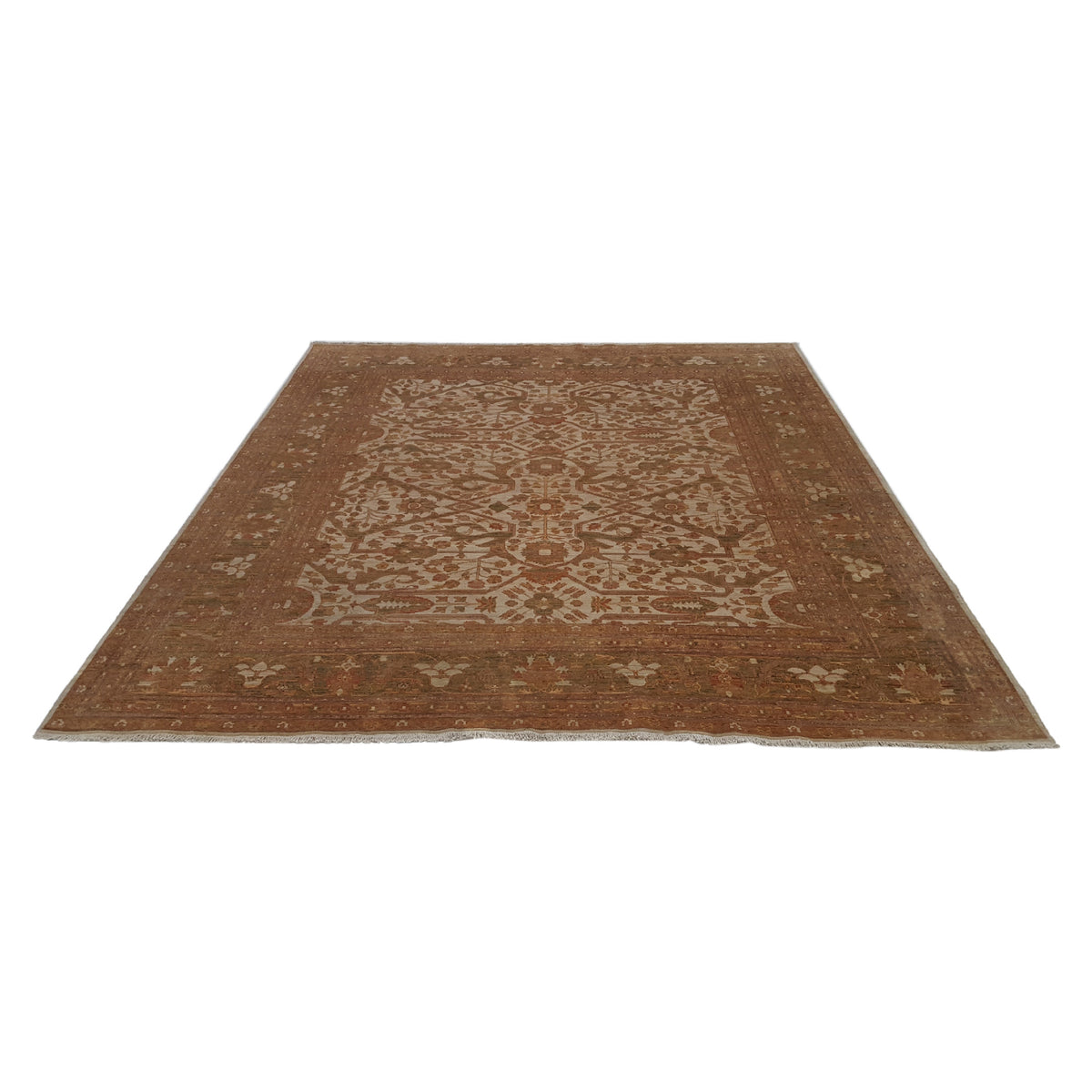 Pacific Sultanabad 32328 Ivory Lt.Green Traditional Hand Knotted Rug