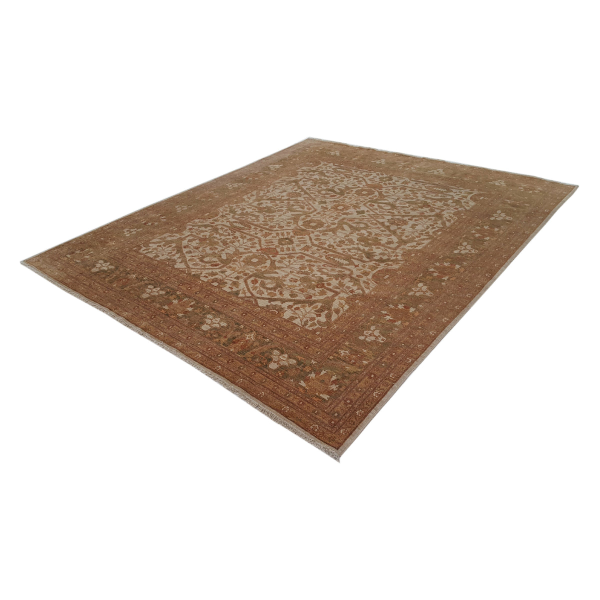 Pacific Sultanabad 32328 Ivory Lt.Green Traditional Hand Knotted Rug