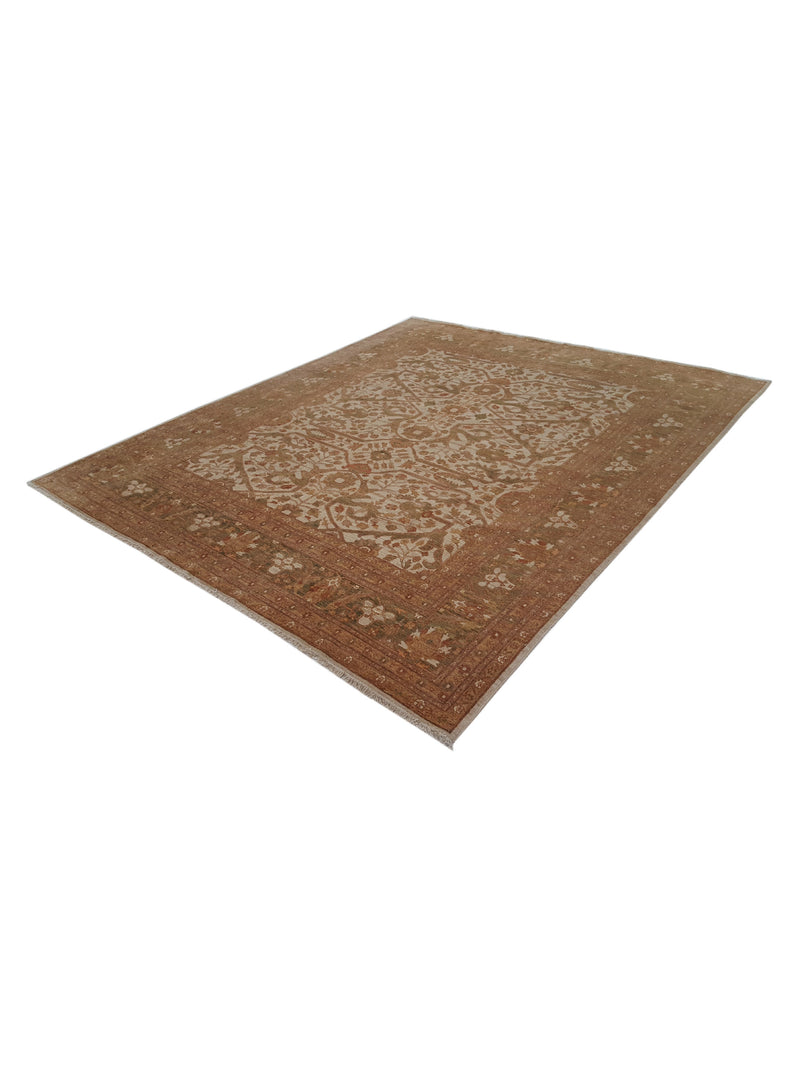 Pacific Sultanabad 32328 Ivory Lt.Green Traditional Hand Knotted Rug