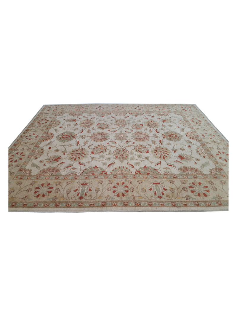 Pacific Ziegler 32353 Ivory Gold Transitional Hand Knotted Rug