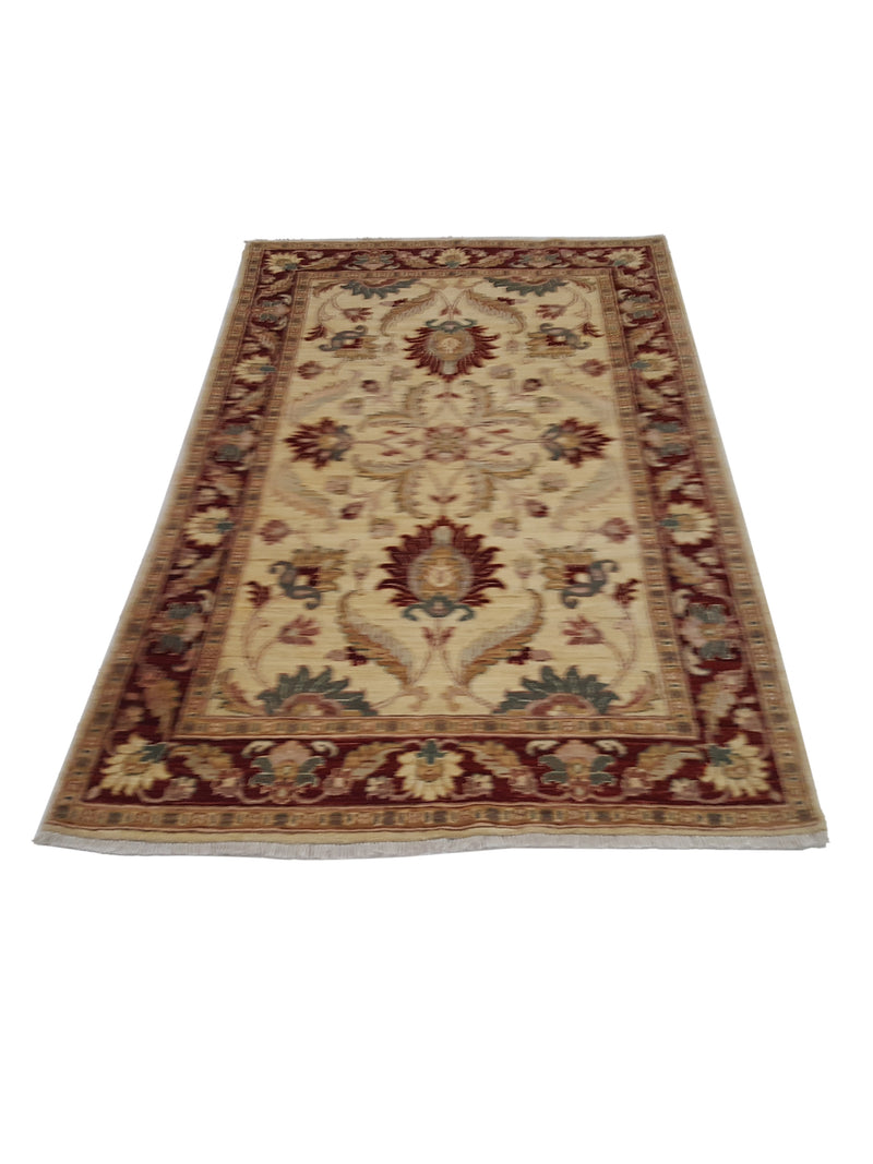 Pacific Ziegler 32410 Ivory Red Transitional Hand Knotted Rug