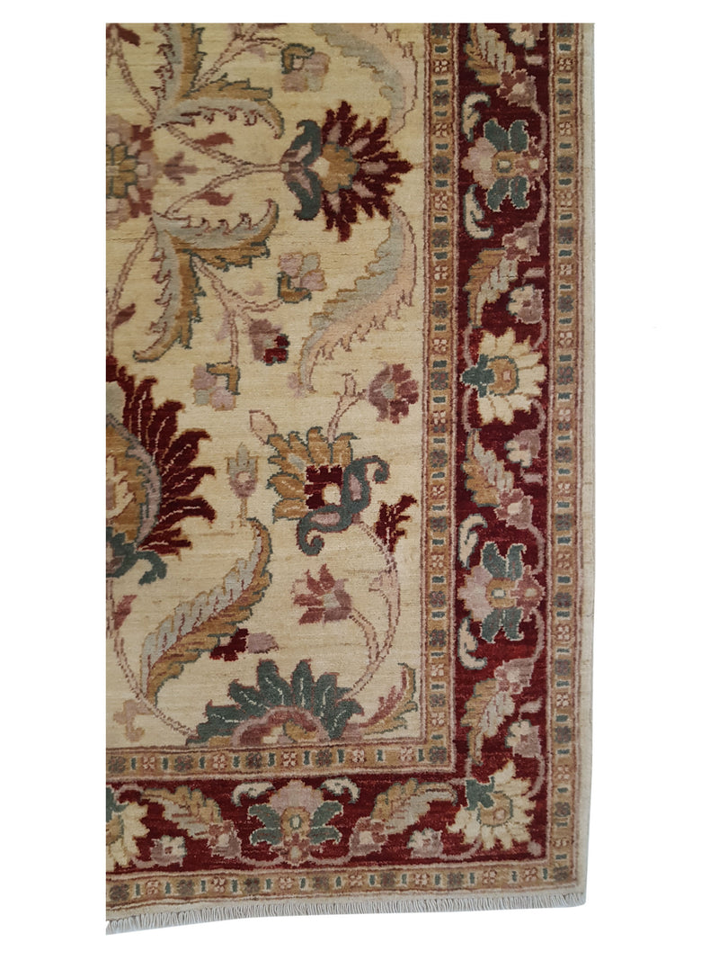 Pacific Ziegler 32410 Ivory Red Transitional Hand Knotted Rug