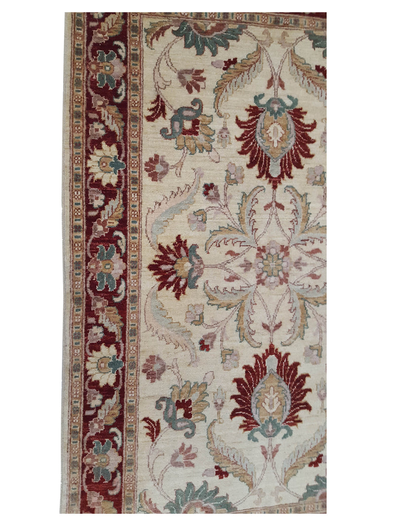 Pacific Ziegler 32410 Ivory Red Transitional Hand Knotted Rug