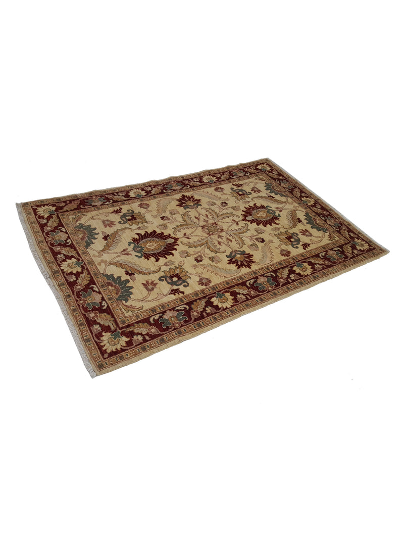 Pacific Ziegler 32410 Ivory Red Transitional Hand Knotted Rug