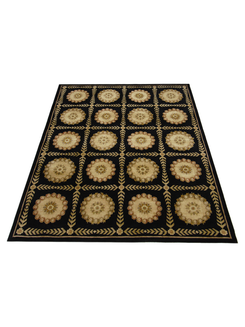 Pacific Gouri Ganga 33143 Black Gold Modern Hand Knotted Rug