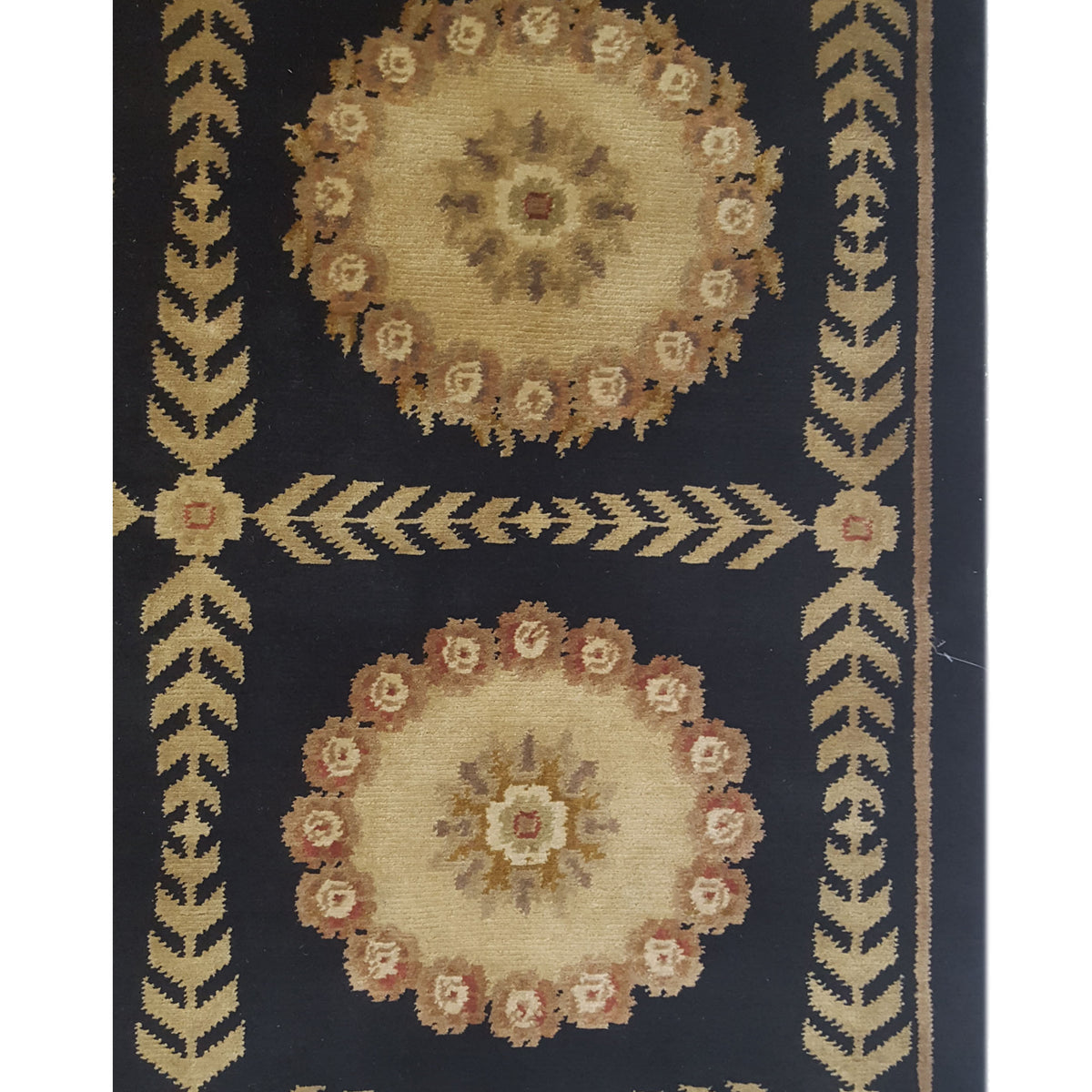 Pacific Gouri Ganga 33143 Black Gold Modern Hand Knotted Rug