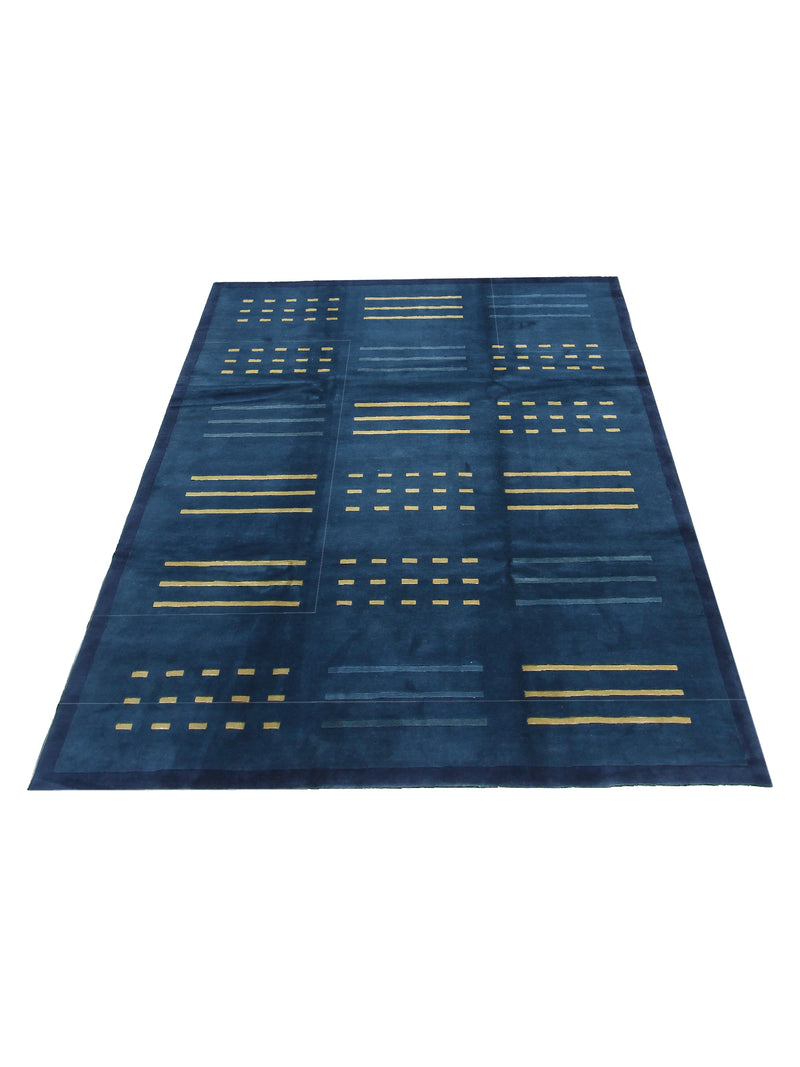 Pacific Tranquality 33187 Blue Blue Modern Hand Knotted Rug