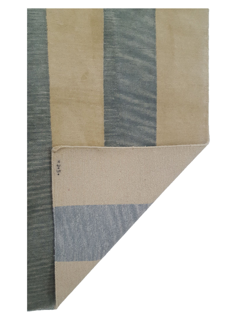 Pacific Gouri Ganga 33423 Beige Teal Modern Hand Knotted Rug