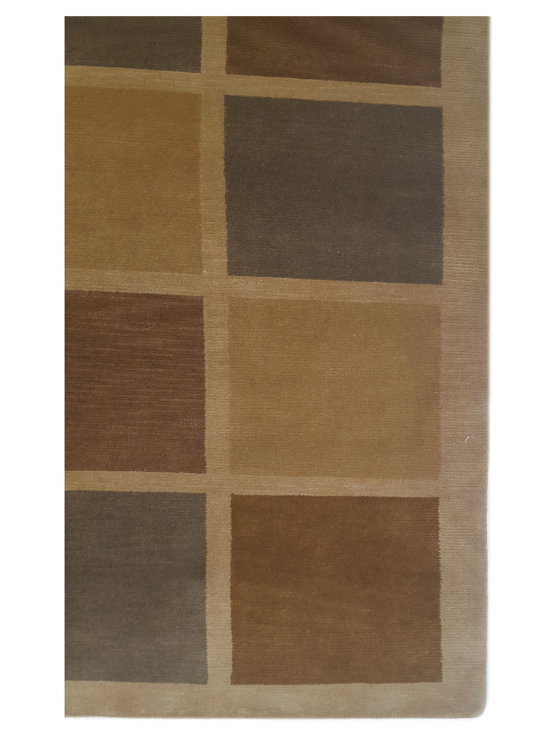 Pacific Tranquality 33281 Gold Brown Modern Hand Knotted Rug