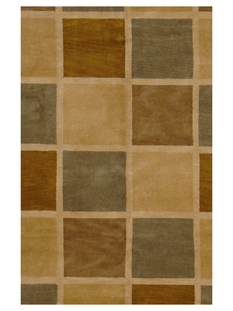 Pacific Tranquality 33281 Gold Brown Modern Hand Knotted Rug