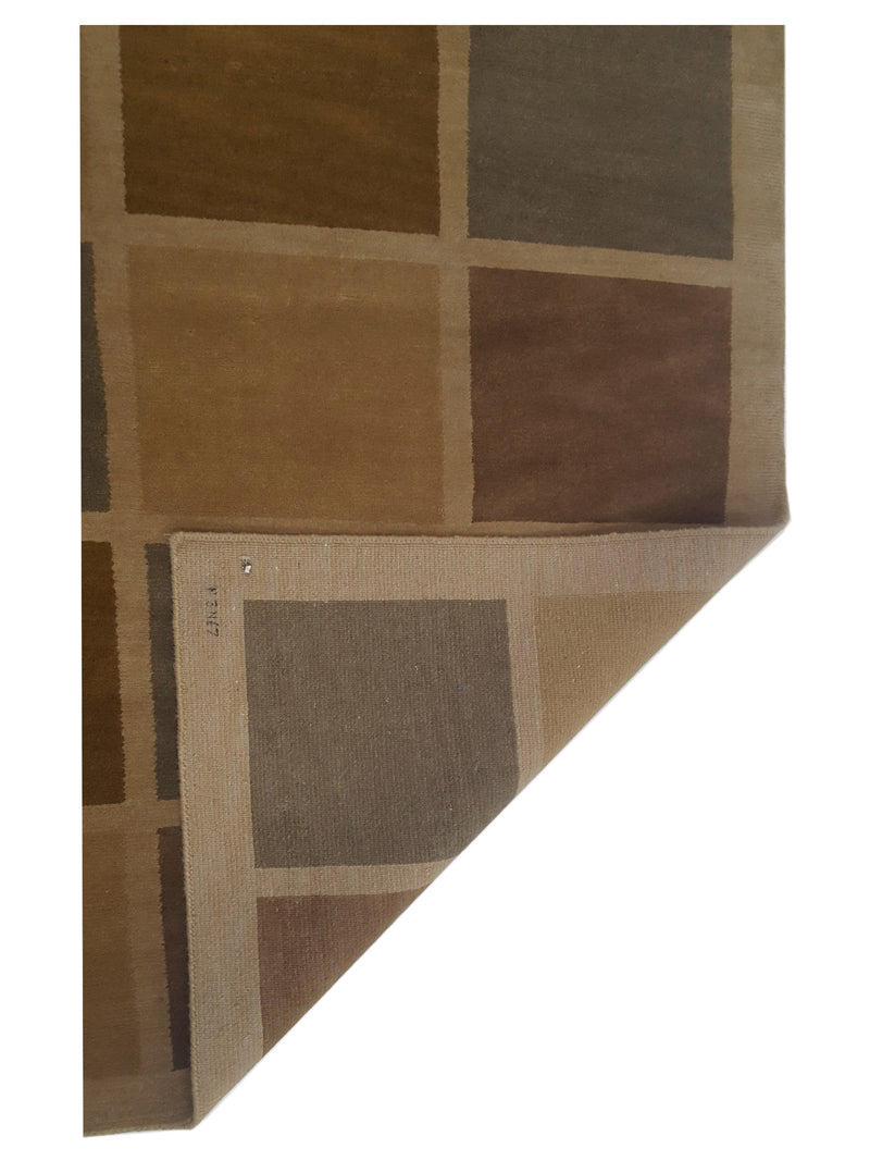 Pacific Tranquality 33281 Gold Brown Modern Hand Knotted Rug