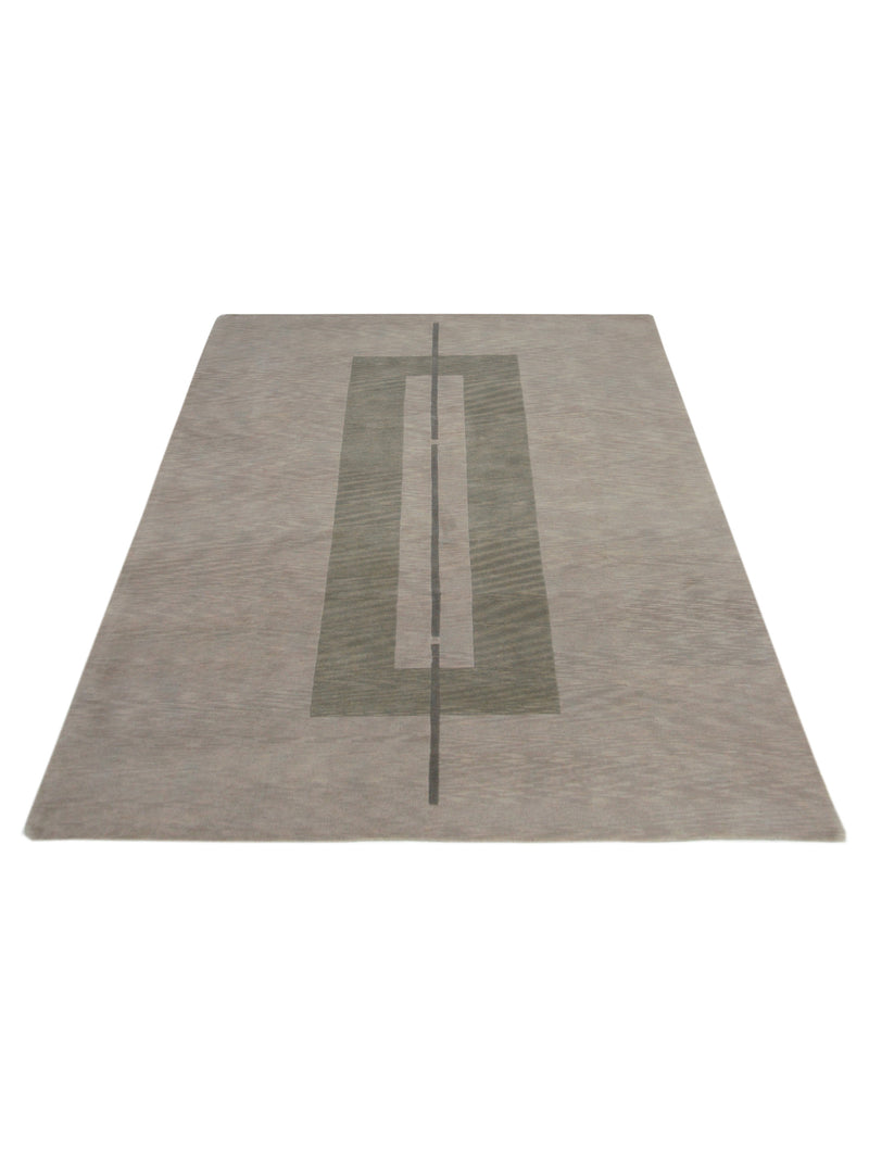 Pacific Gouri Ganga 33428 Green Grey Modern Hand Knotted Rug