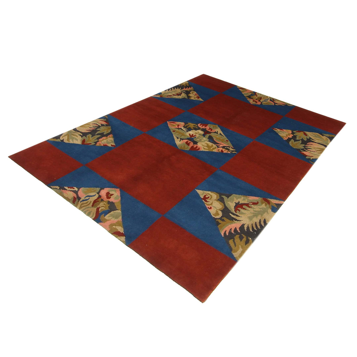 Pacific Gouri Ganga 33508 Red Blue Transitional Hand Knotted Rug