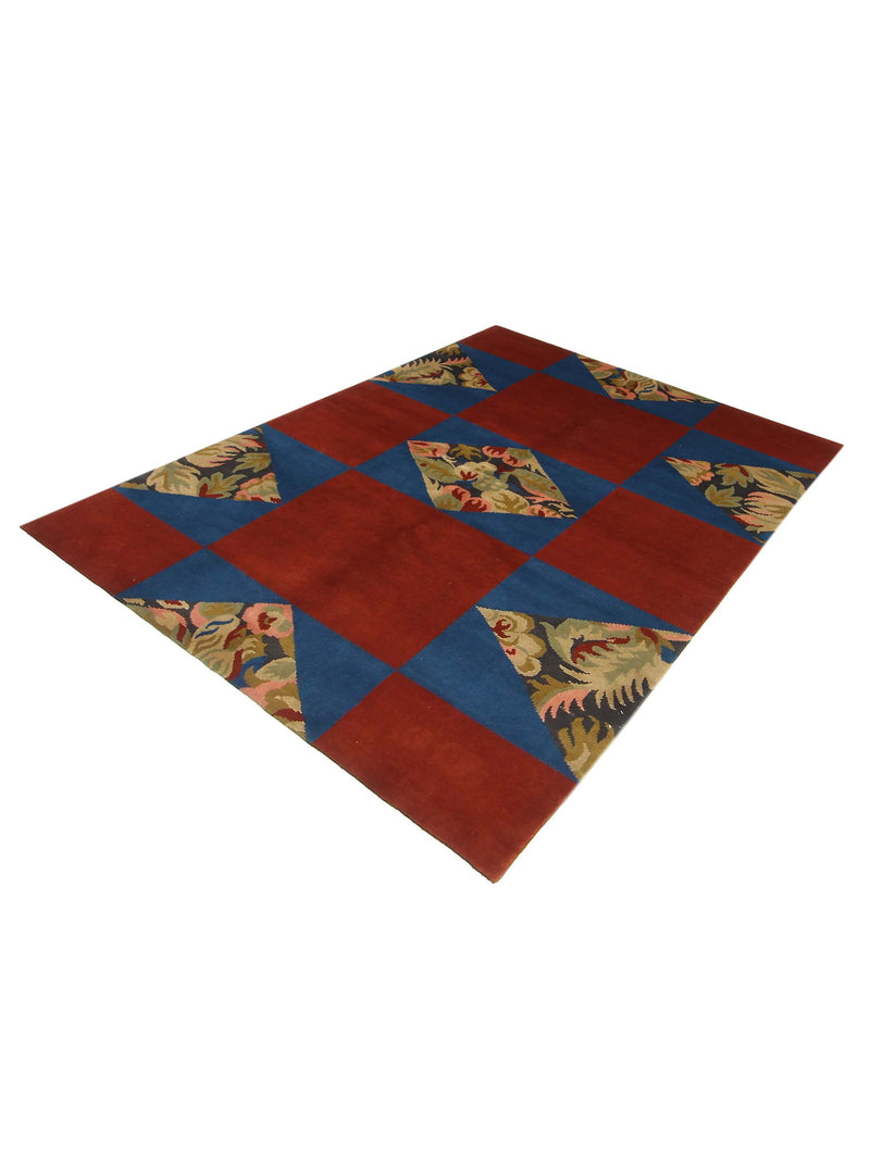 Pacific Gouri Ganga 33508 Red Blue Transitional Hand Knotted Rug