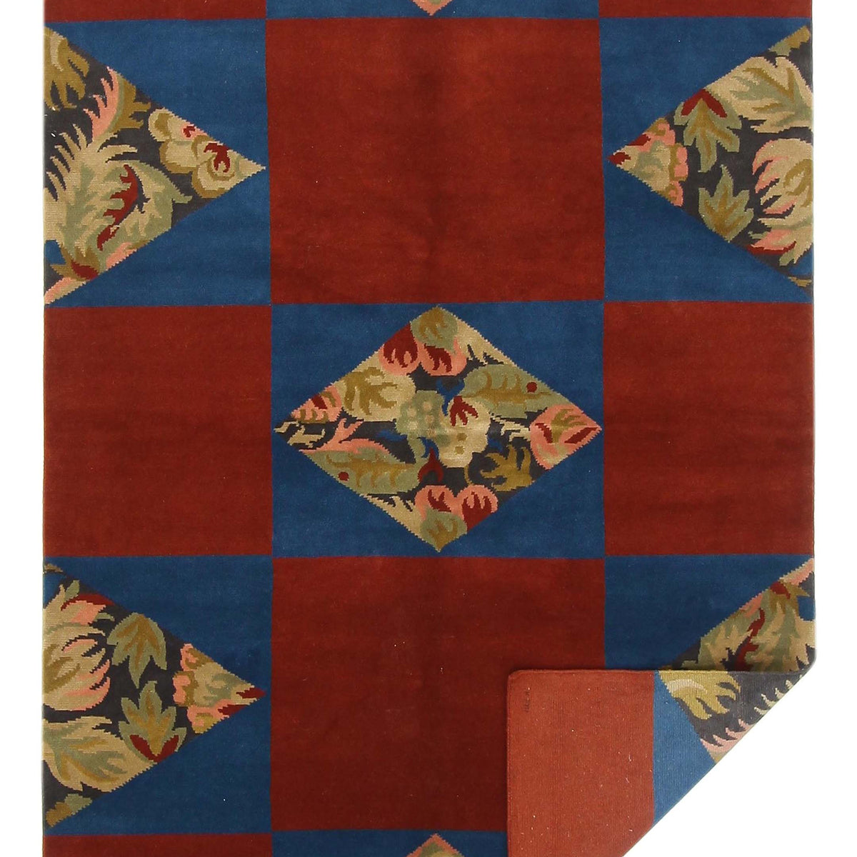 Pacific Gouri Ganga 33508 Red Blue Transitional Hand Knotted Rug