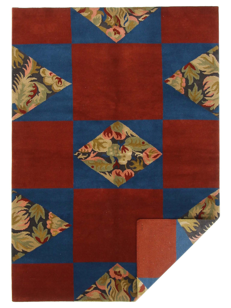 Pacific Gouri Ganga 33508 Red Blue Transitional Hand Knotted Rug