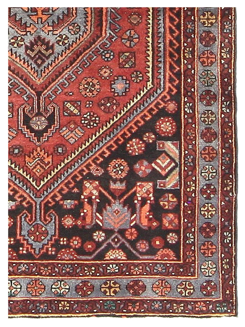 Fasa Persian 33537 Black Rust Traditional Semi Antique Rug