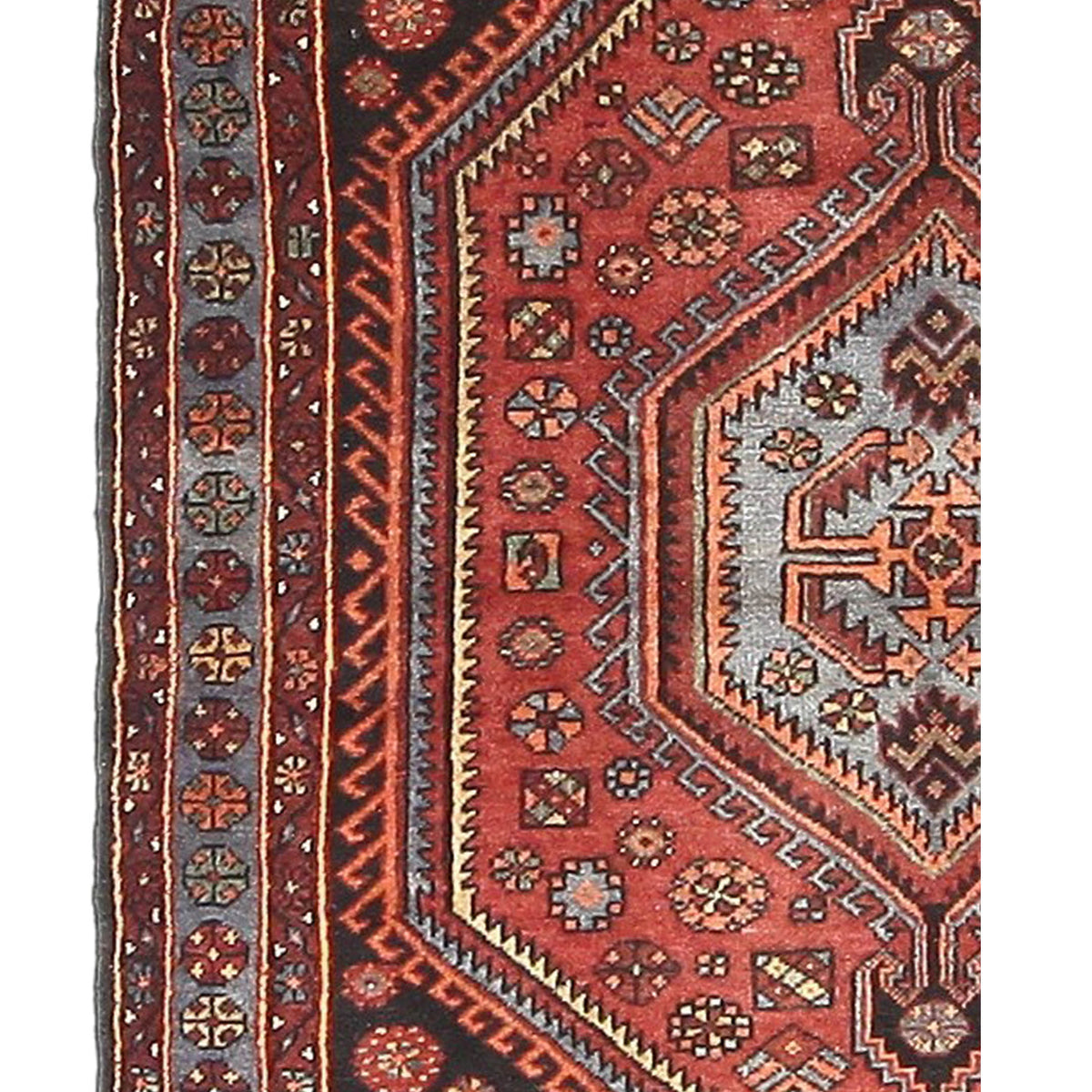 Fasa Persian 33537 Black Rust Traditional Semi Antique Rug