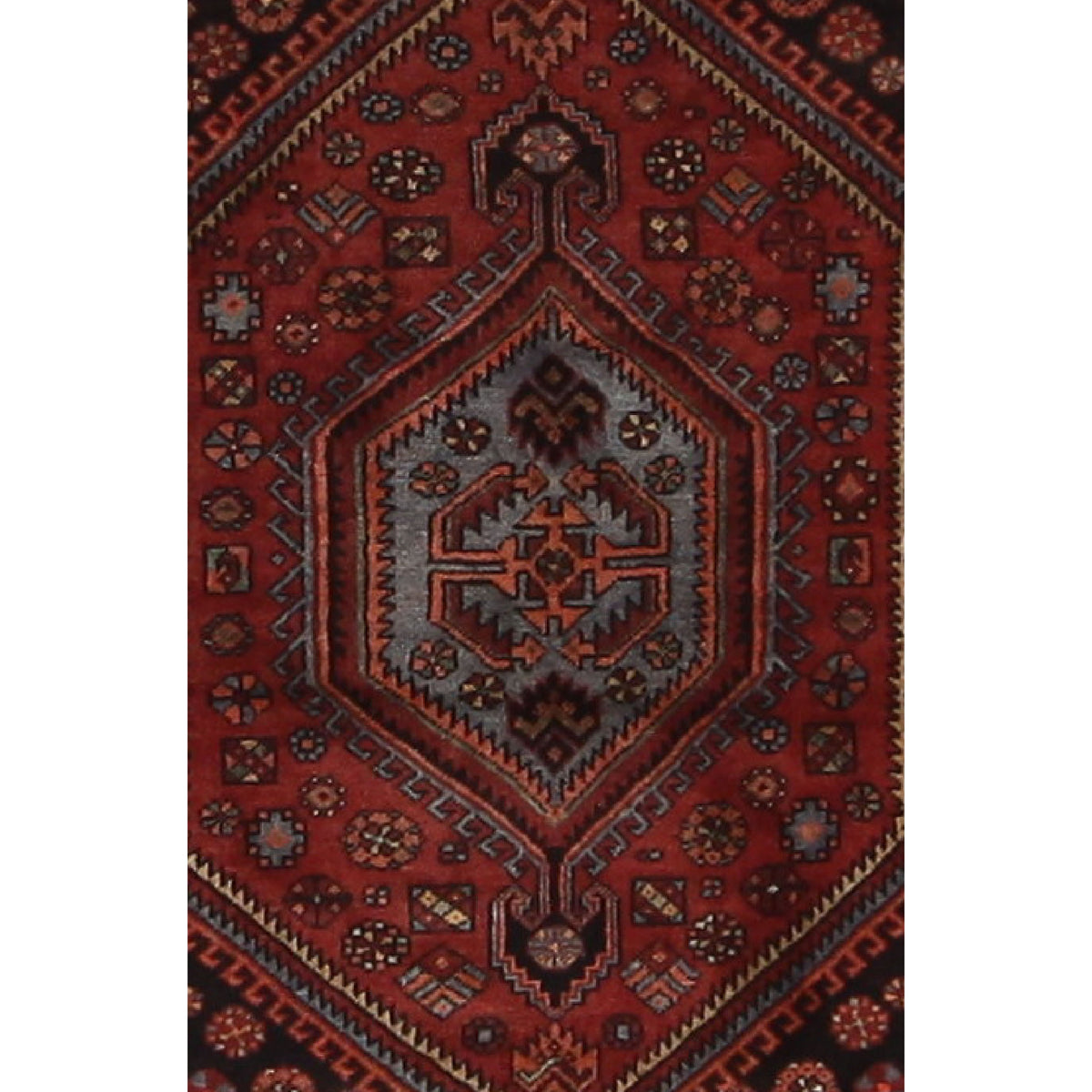 Fasa Persian 33537 Black Rust Traditional Semi Antique Rug