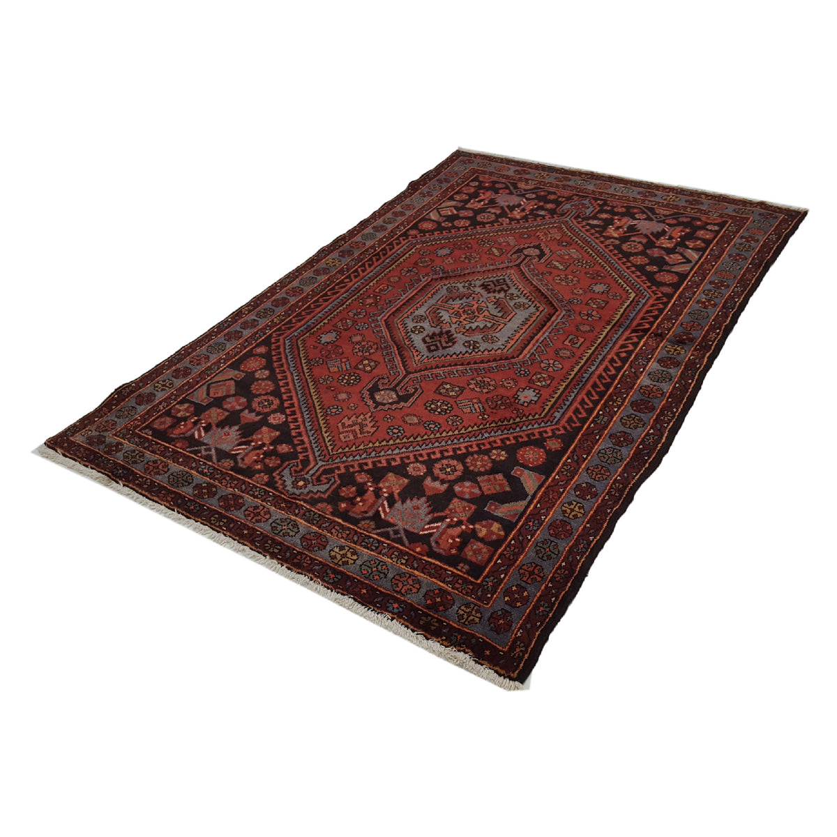 Fasa Persian 33537 Black Rust Traditional Semi Antique Rug