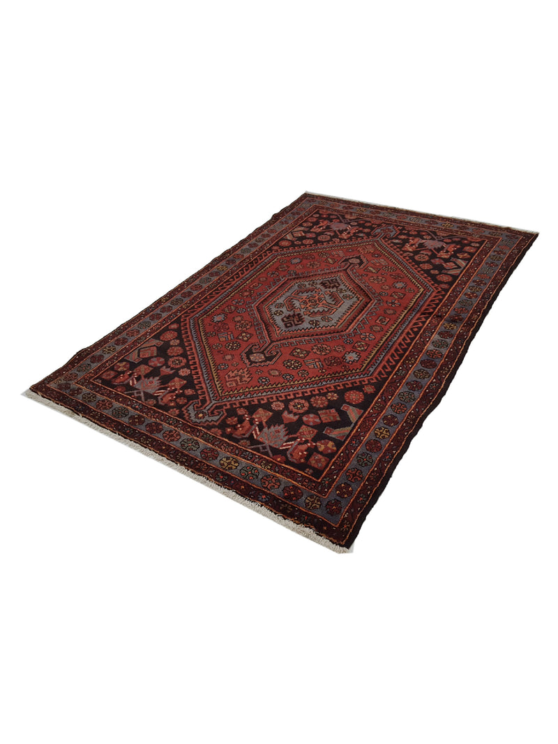 Fasa Persian 33537 Black Rust Traditional Semi Antique Rug