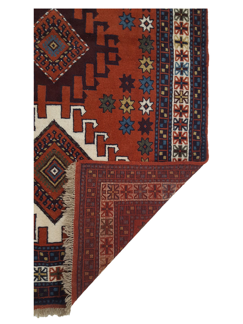 Fasa Persian 33543 Rust Ivory Traditional Semi Antique Rug
