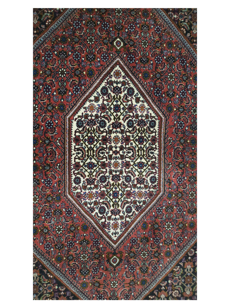 Fasa Bijar 33591 Burgundy Ivory Traditional Hand Knotted Rug